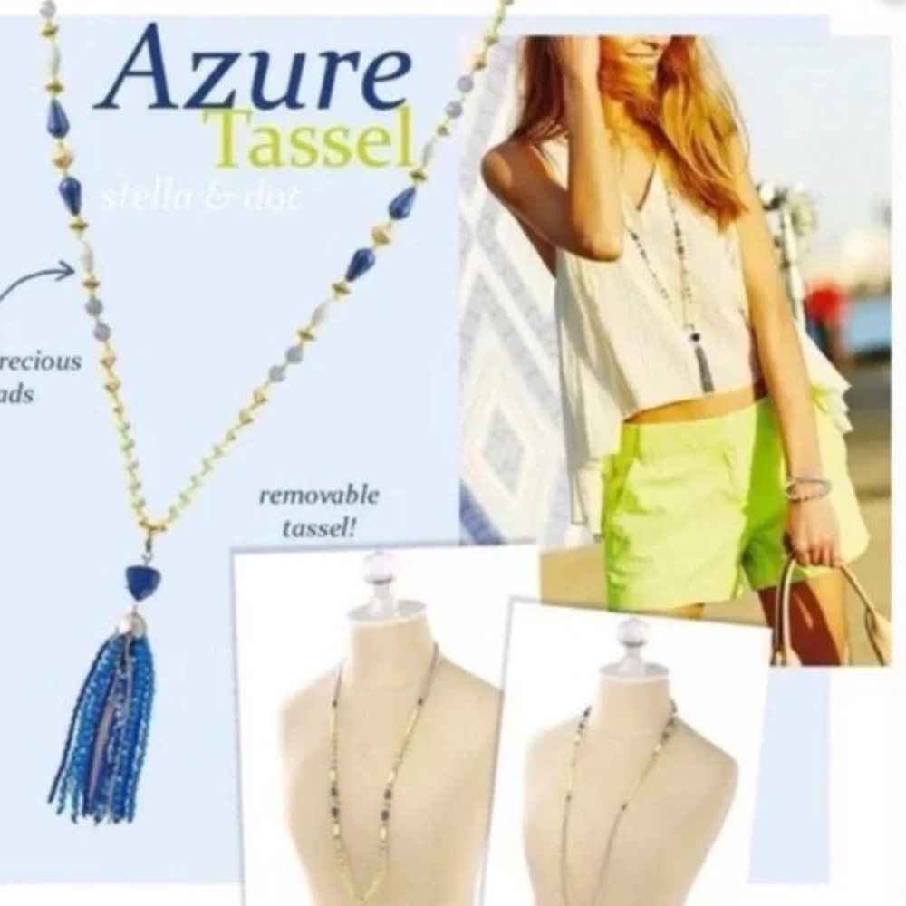 Stella & Dot Azure Tassel Necklace